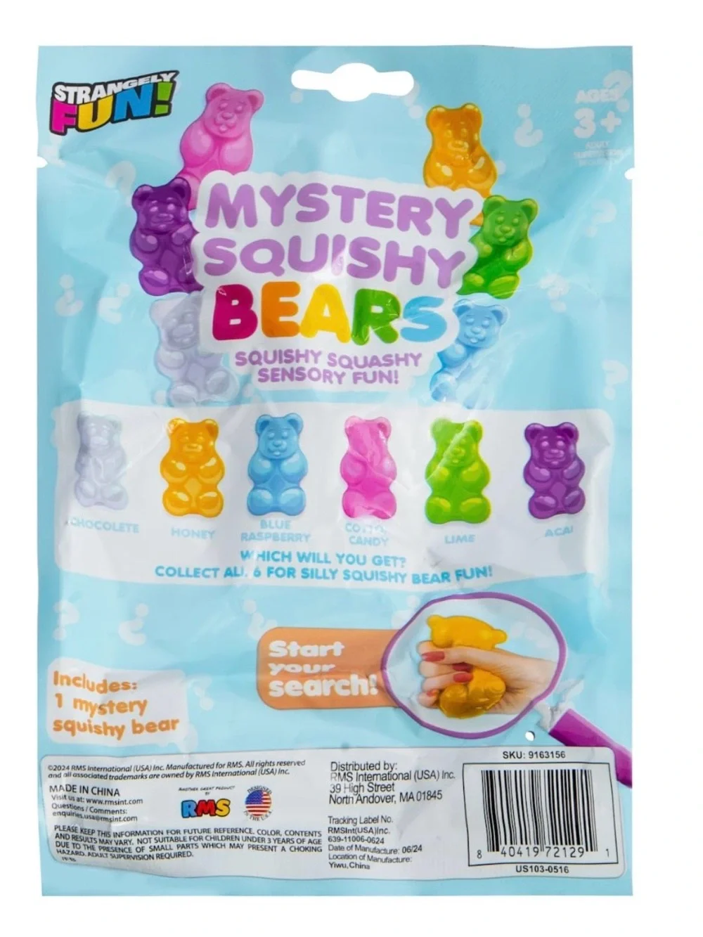 RMS Crazy Fun Mystery Squishy Bears - Set of 3!